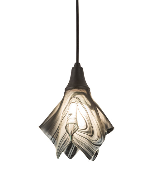 10"W Metro Fusion Noir Swirl Mini Pendant