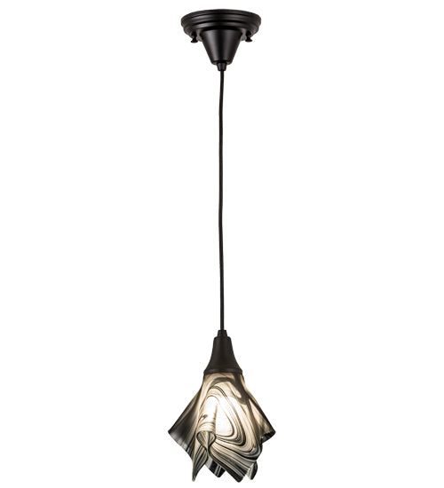 10"W Metro Fusion Noir Swirl Mini Pendant