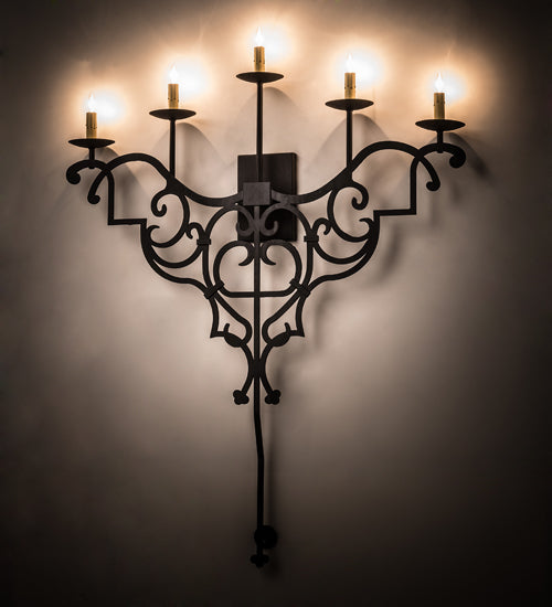 36"W Fleur De Lys Wall Sconce