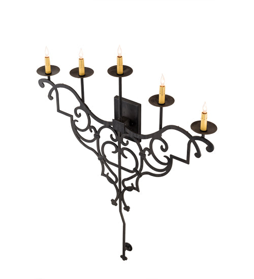 36"W Fleur De Lys Wall Sconce