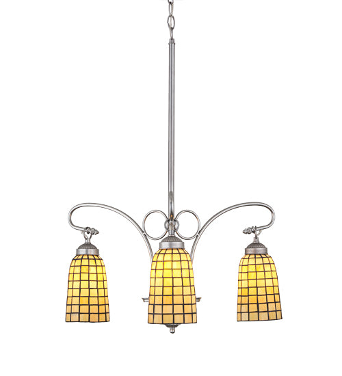 24"W Terra Bone 3 Lt Chandelier