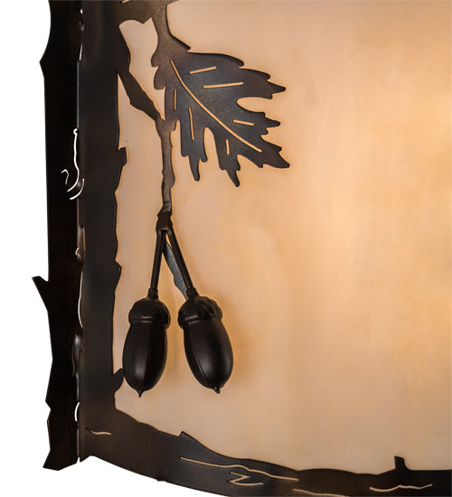 12" Wide Oak Leaf & Acorn Wall Sconce