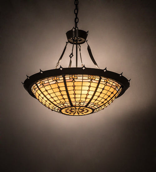 28"W Fleur-De-Lite Inverted Pendant