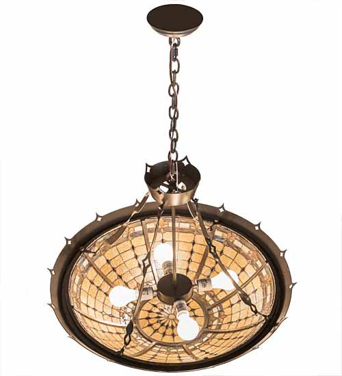 28"W Fleur-De-Lite Inverted Pendant