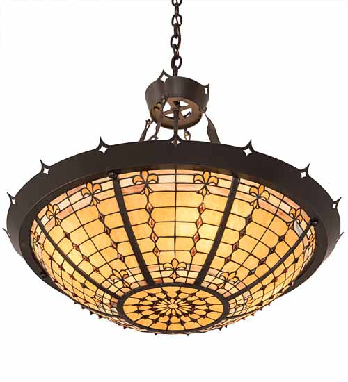 28"W Fleur-De-Lite Inverted Pendant