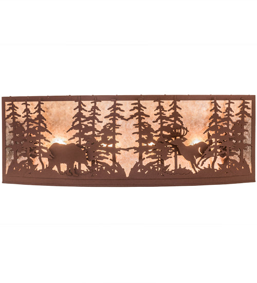 36"W Wildlife At Dusk Wall Sconce