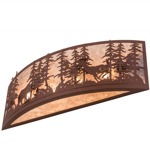 36"W Wildlife At Dusk Wall Sconce