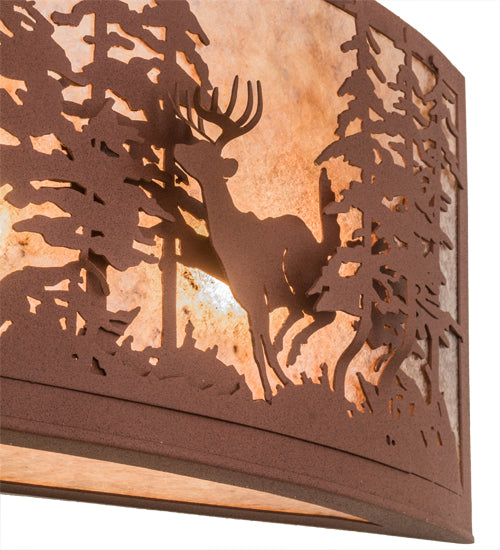 36"W Wildlife At Dusk Wall Sconce