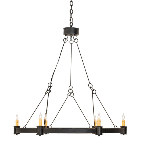 36"W Kenosha 6 Lt Chandelier