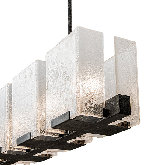 60" Long Ice Cube 6 Light Oblong Chandelier