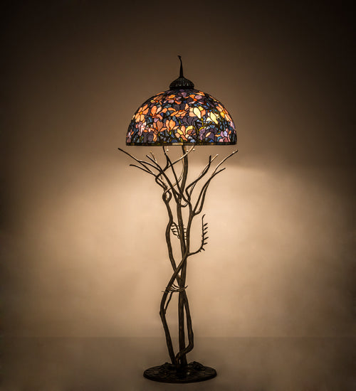 75"H Tiffany Magnolia Floor Lamp