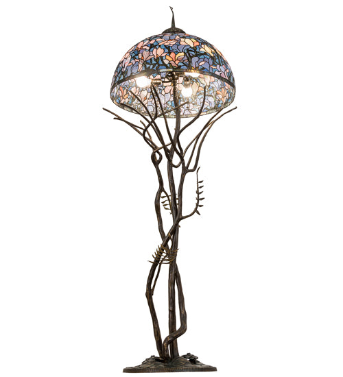 75"H Tiffany Magnolia Floor Lamp