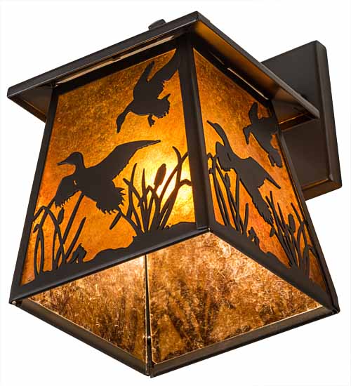 7" Wide Ducks In Flight Wall Sconce