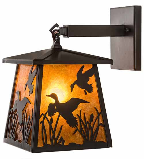 7" Wide Ducks In Flight Wall Sconce