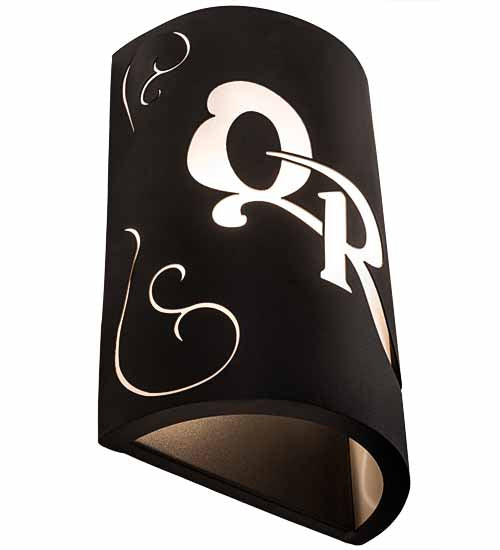 10" Wide Personalized Qr Monogram Wall Sconce