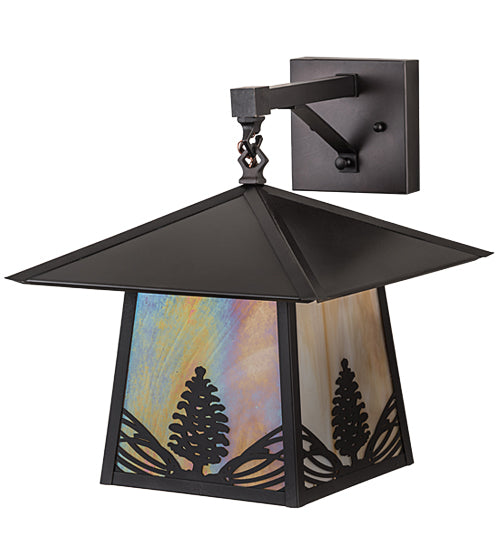 12.5" Wide Stillwater Mountain Pine Hanging Wall Sconce