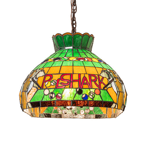 32" Long Pool Shark Oblong Pendant