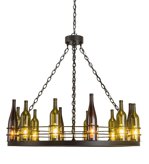 42"W Tuscan Vineyard 12 Lt Wine Bottle Chandelier