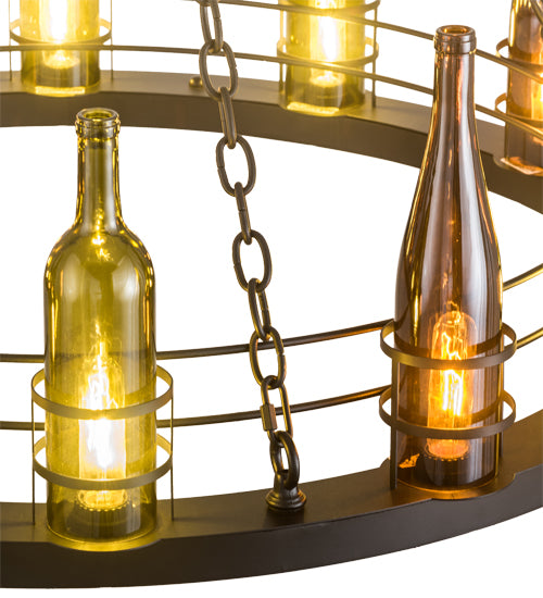 42"W Tuscan Vineyard 12 Lt Wine Bottle Chandelier