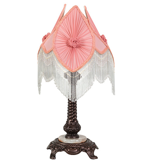 26" High Fabric & Fringe Pink Pontiff Accent Lamp