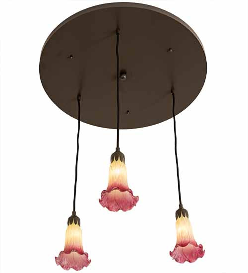 24" Wide Pond Lily 3 Light Cascading Pendant