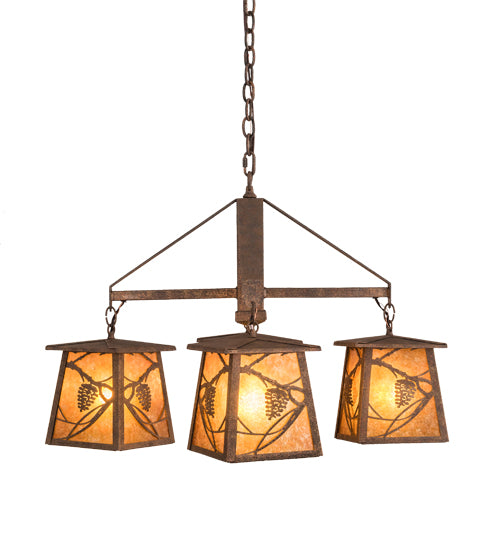 28" Wide Whispering Pines 4 Light Chandelier