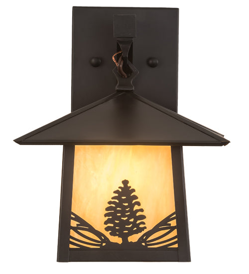 9" Wide Stillwater Mountain Pine Wall Sconce