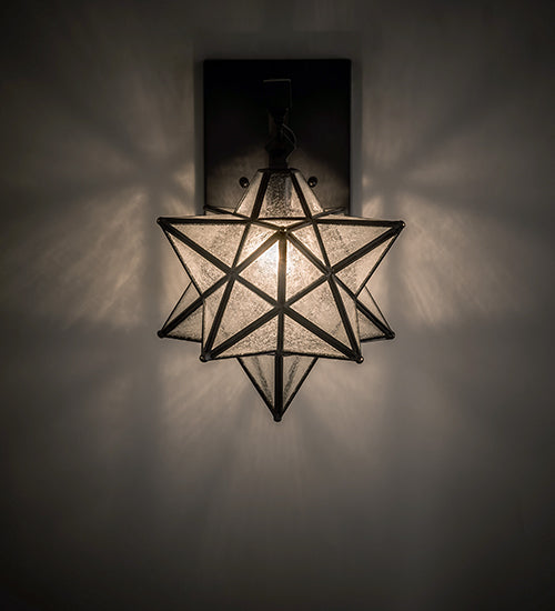 9" Wide Moravian Star Hanging Wall Sconce