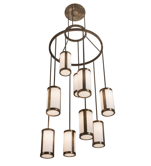 35" Wide Cartier 9 Lt Cascading Chandelier