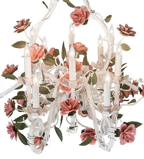 48" Long Symphony Rose Basket Oblong Chandelier