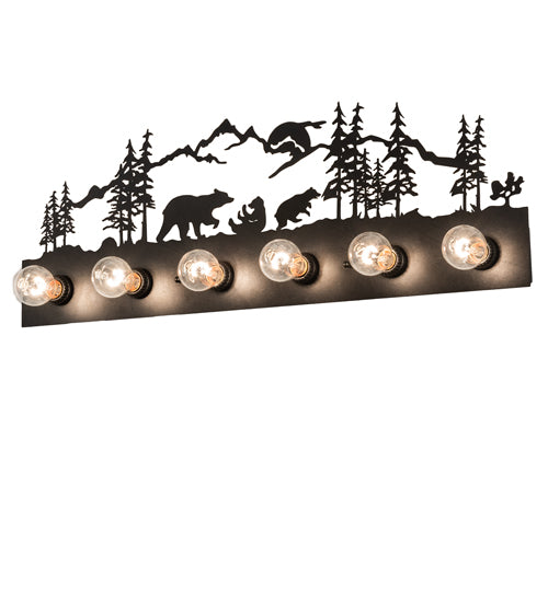 32" Wide Bear Family 6 Light Vanity Light