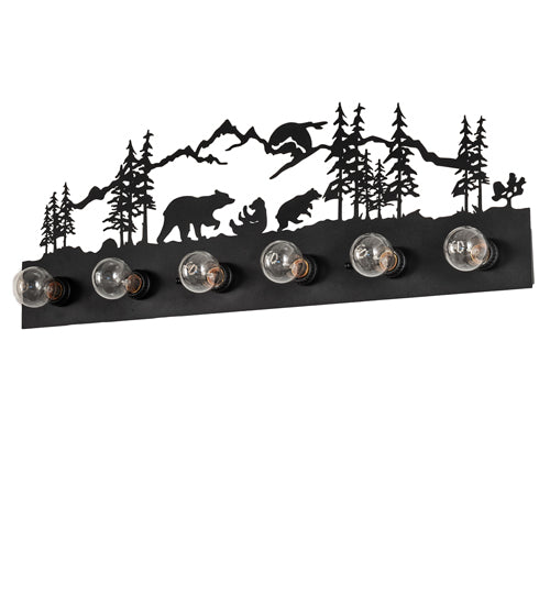 32" Wide Bear Family 6 Light Vanity Light