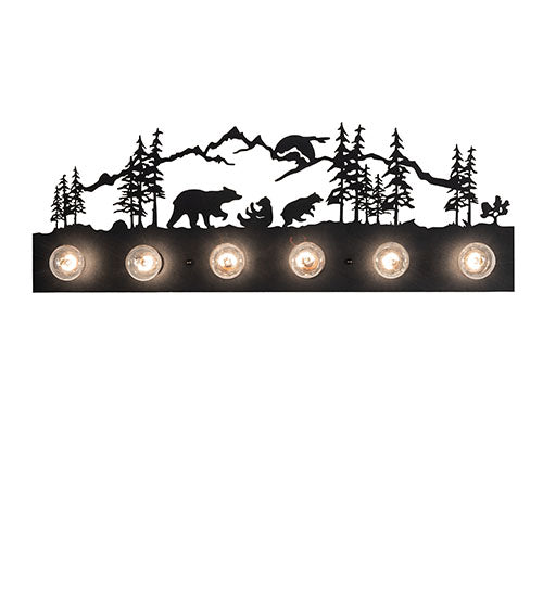 32" Wide Bear Family 6 Light Vanity Light