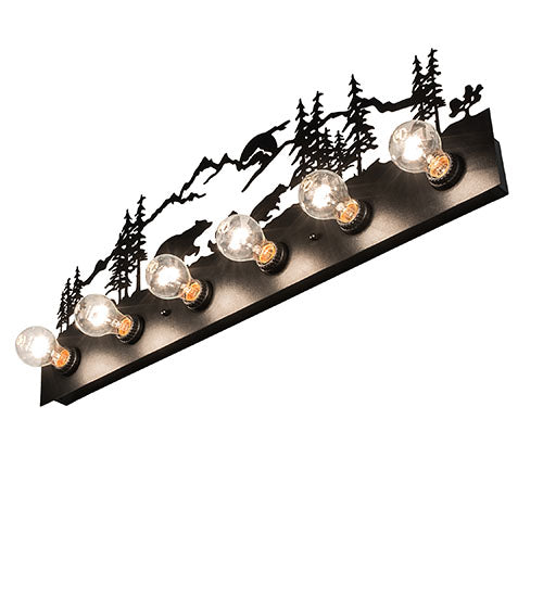 32" Wide Bear Family 6 Light Vanity Light