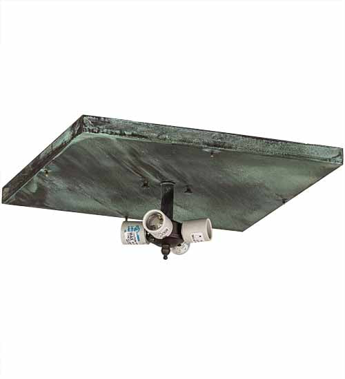 16" Square Hyde Park Double Bar Mission Flushmount