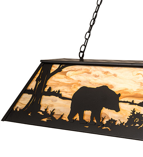 60"L Bear At Lake Oblong Pendant