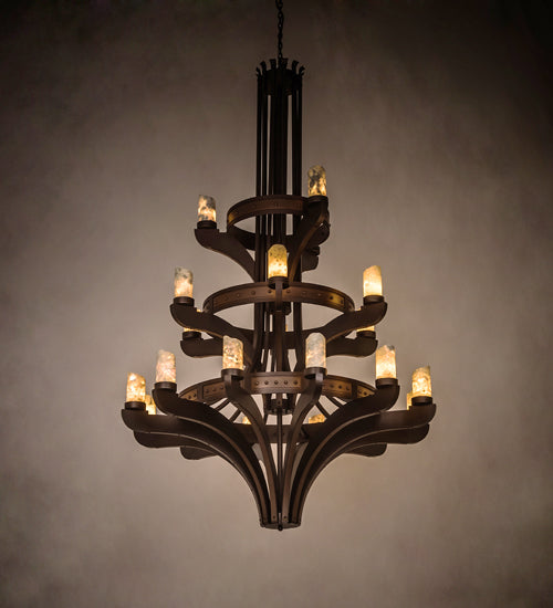 62" Wide Castilla Jadestone 21 Light Three Tier Chandelier