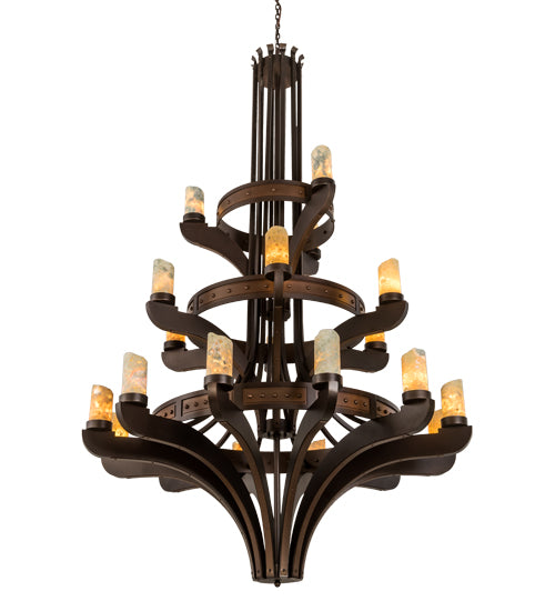 62" Wide Castilla Jadestone 21 Light Three Tier Chandelier