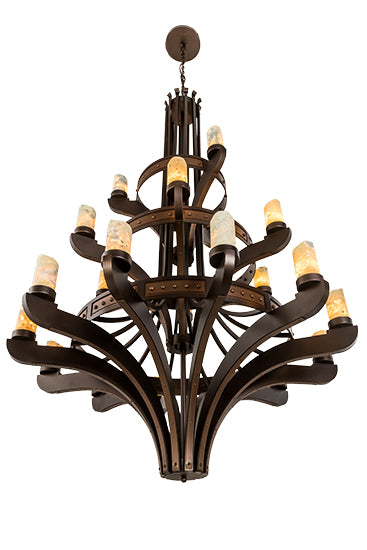 62" Wide Castilla Jadestone 21 Light Three Tier Chandelier