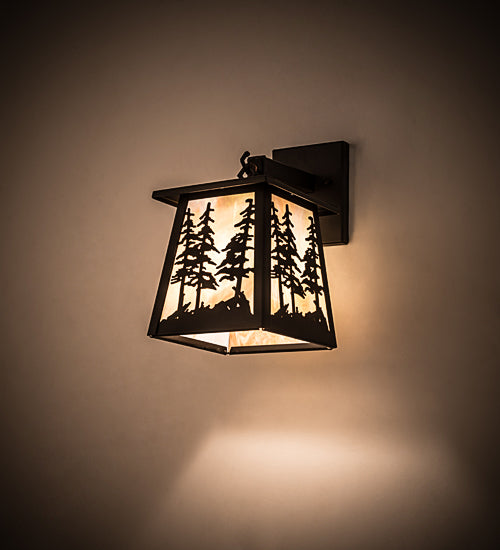 7" Wide Tall Pines Hanging Wall Sconce