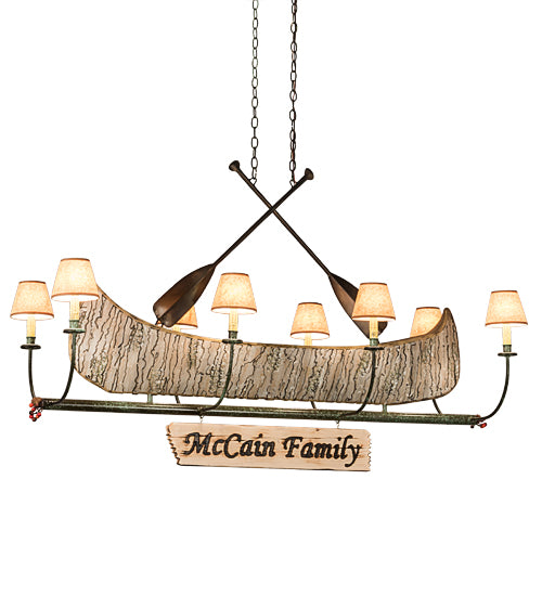 57"L Personalized Canoe 8 Lt Chandelier