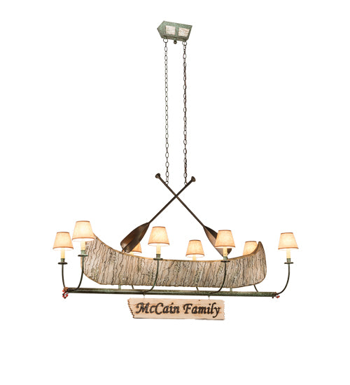 57"L Personalized Canoe 8 Lt Chandelier