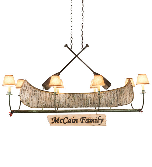 57"L Personalized Canoe 8 Lt Chandelier