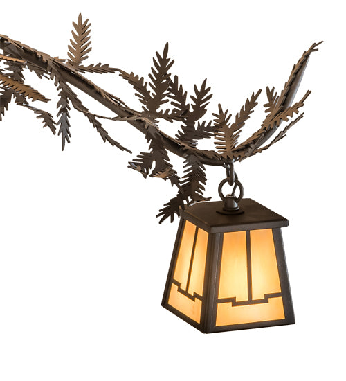 48" Long Pine Branch Valley View 8 Lt Chandelier