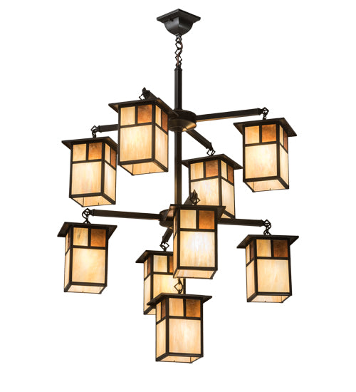 32"Wide Hyde Park "T" Mission 9 Light Chandelier