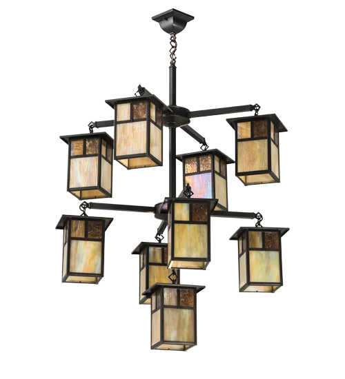 32"Wide Hyde Park "T" Mission 9 Light Chandelier