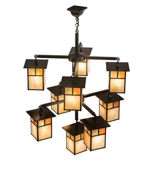 32"Wide Hyde Park "T" Mission 9 Light Chandelier