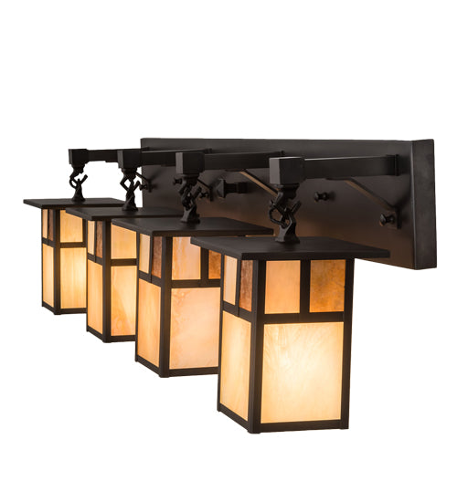 39"Wide Hyde Park "T" Mission 4 Light Vanity Light