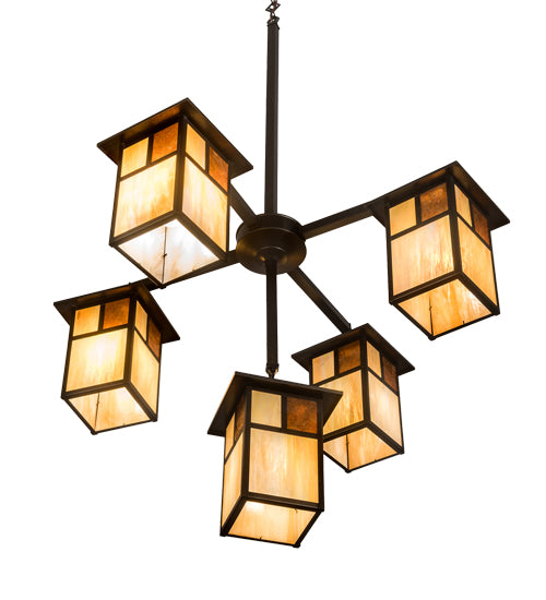 32"Wide Hyde Park "T" Mission 5 Light Chandelier