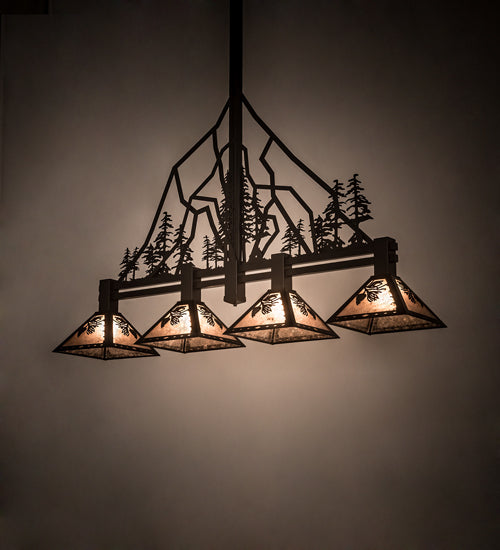 60" Long Tall Pines 4 Light Island Pendant